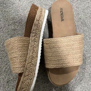 SODA Platform Slip On Espadrille Sandals Festival/ Boho Chic/ Effortless